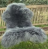echtes Lammfell in der Farbe grau in versch. Größen, garantiert 100% Merinolammfell