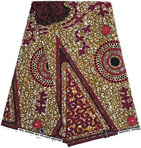 SUPREME WAX Holland Original African Print Fabric loincloth 6 YARDS 100% Cotton Model TYPE JAVA
