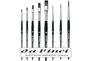 DAVINCI ESPACE BEAUX ARTS Da Vinci Serie 373 (3373), Set 3 pennelli sintetici, 0,2,4 e Da Vinci Serie 374 (3374) piatto sintetico, 2,4,6,8,10