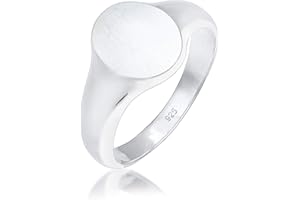 Kuzzoi Anillo de sello para hombre, ovalado mate, macizo, 12 mm de ancho en plata de ley 925, anillo básico de plata pulida, anillo para hombres en el tamaño del anillo 54-66, 0611182118