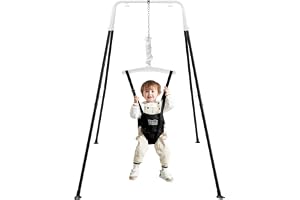 Funlio Babydörrhängare med stativ för 6–24 månader, babyhoppgunga med ram för inomhus och utomhus, dörrgunga/hängande gunga för småbarn med justerbar kedja –