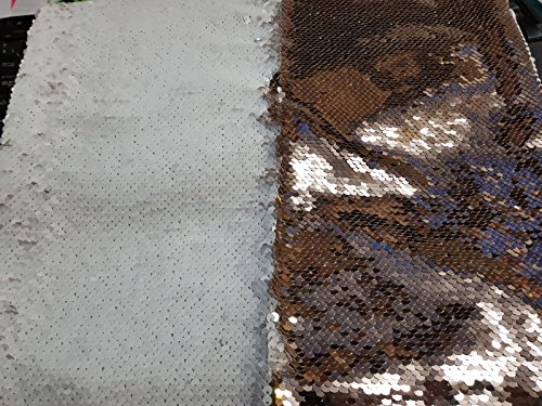 16'' Magic Mermaid Pillow Case Reversible Sequin Glitter Sofa Cushion Cover-Rose Gold and white