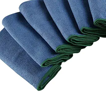 WypAll Cleaning Premium Microfiber Cloth, High Absorbency, Dust and Lint free cleaning, Pack of 6 Cloths, Blue, 83620