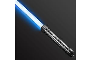 DONKEN RGB Lightsaber 11 Colors Metal Hilt Light Saber USB Rechargeable Light Sword with Sound Effect, Gifts for Kids Adults Cosplay (Black)