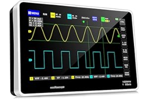 H HOLDPEAK Digital Oscilloscope 2 Channels 1GS/s Storage Oscilloscope, 100MHZ Bandwidth Handheld 7" TFT Touchscreen Portable Professional Oscilloscope with USB Type-C