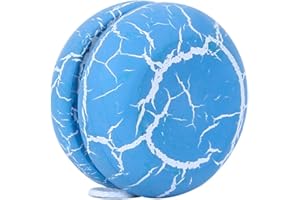 STOBOK Wooden Kids Yoyo 1pc, Blue Wooden Crack Kids Children Yo-Yo Toy Cute Beginner Level One String Trick Yoyo Ball Playthings for Kids - 5.5x3.5x5.5cm