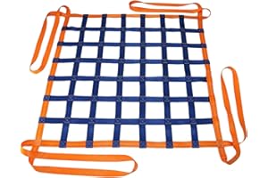 QQYXCA Filet de Levage Corde en Polyester Plat, 1.5x1.5m Sac Filet de Levage, Filet Suspendu de Levage, Courroies Grillagées de Levage, Filet de Suspension de Cargaison, Personnalisable