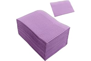Unihuby Tattoo Bibs 50pcs Purple Dental Bibs Disposable 13" x 18" in Tattoo Table Covers Clean Pad Premium Waterproof Tattoo Bibs Tattoo Tablecloths Clean Pad Patient Bibs Dental Napkins Tattoo Supply