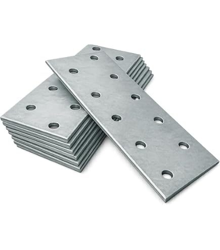 8-Pack Clamping Mending Plates – 3.5” X 0.75” Galvanized Steel Straight Brackets For Tabletops, Panels & Wood Joinery