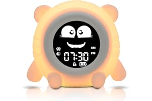 ANTIKOLOR réveil Enfant Jour Nuit - reveil Enfant - Reveil educatif - Sommeil bébé - Deux alarmes - réveil Ours - reveil Animaux.