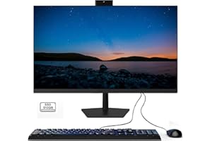 DREAMFYRE PC tout-en-un Core i7 de 27" 16 Go de RAM, 512 Go SSD, ordinateur de bureau tout-en-un (jusqu'à 3,20 GHz) FHD All-in-One Ordinateurs avec souris et clavier double bande WiFi Bluetooth 4.2 filaire Noir