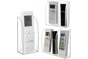 DRHOMEAM Remote Control Holder Rack Wall Mounted Remote Control Bracket Clear Self Adhesive Air Condition TV Remote Storage Box Organizer for Air Conditioner Controller(single grid)