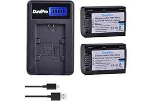 DuraPro 2Pcs 1200mAh NP-FV50 NP-FV50 Akku + LCD USB Ladegerät für Sony NP-FV30 NP-FV40 Akkus; HDR-CX150E HDR-CX170 HDR-SR68 DCR-SR20E HDR-CX190 HDR-CX130 Handycams