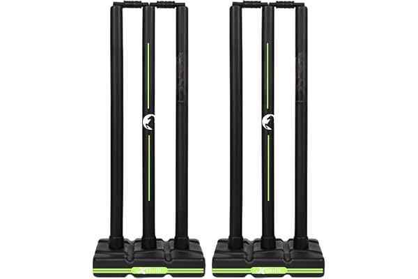 Xylofit New Playing Combo of Cricket Stumps Set - 6 Stumps + 4 Bails + 2 Combo of 2 Heavy Plastic Cricket Stump Set Premium Cricket Wicket Set l Heavy Duty Plastic (Color-Black, Full Size)