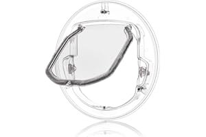 Msiud Gattaiola per Gatti, Porta Interna per Gatti Porte 30x 30x2cm A Ribalta Trasparenti Rotonde Con Chiusura A 4 Vie Gattaiola Per Portas Cani In Plastica Per Gattini E Di Piccola Taglia Cuccioli