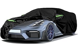 JUDANNA Bâche Voiture Extérieur Respirante Compatible avec 2012-2024 Porsche 718 Cayman/Boxster, 6 Couches Housse de Voiture imperméable, Toutes Saisons, avec Fermeture éclair et Bandes Coupe-Vent