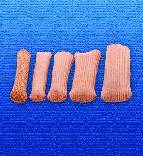 Silipos Digital Caps | x6 | Ribbed Knit Fabric lined with Medical Grade Mineral Oil Gel |Protects Toes or Fingers | Corn & Calluses Pain Relief | XX Large