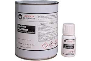 La Boutique du Composite Gel Coat 1kg pour Bateau Fibre de Verre + catalyseur (Gris)