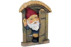 Design Toscano Garden GNOME Statue - Gnomi Knothole Benvenuti - GNOME Albero Porta - Fairy Garden - GNOME Village