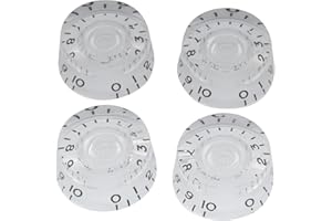 Musiclily Metrisch Gitarre Knöpfe Potiknöpfe Speed Knobs Volume Tone Potikopf für Epiphone Les Paul SG Import E-Gitarre, Transparent (4 Stück)