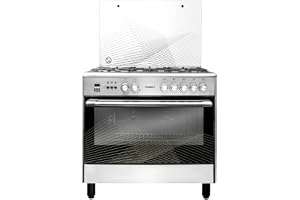 Tornado 90x60cm Freestanding Cooker, Full Gas Cooking Range with 5 Burners, Automatic Ignition & Full Safety, Dual Convection Fan &Cooling Fan, Stainless Steel Finish, Separate Knob 9T10HLA1X0ASG