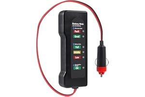 Dealikee 12V Auto Batterietester 7 LED Leuchten Digitaler LichtmaschinenTester für Auto Motorrad Lichtmaschine Multi Funktionen Tester