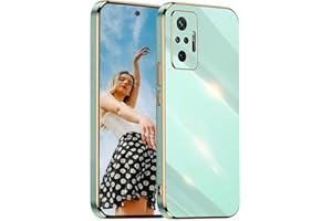 Kaywzo Funda para Xiaomi Redmi Note 10 Pro 4G/5G,Carcasa Ultradelgado Galvanoplastia Silicona Shockproof Caso,Brillante Espejo TPU Protección Phone Case Cover,Verde