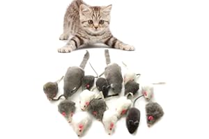 QUOZUO Katzenspielzeug Mäuse Spielzeug Mouse Katze Haustier Weich Flauschig für Katzen 16 Stück