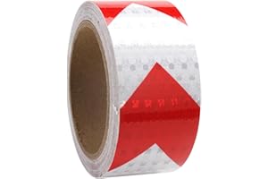 JINSION Ruban Réfléchissant Rouge et Blanc 10m x 5cm - Bande Autocollante Adhésive, Avertisseur Réfléchissant - 5cm x 10m