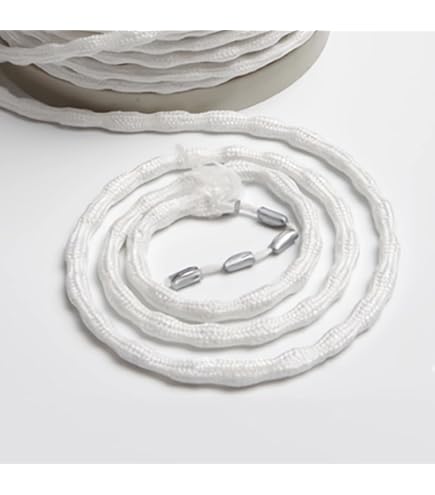 Yimomoyi Fil De Plomb Pour Rideaux 10M - Bande Lestée Blanche 50g/m - Parfait Pour Rideaux, Douche Et Moustiquaires