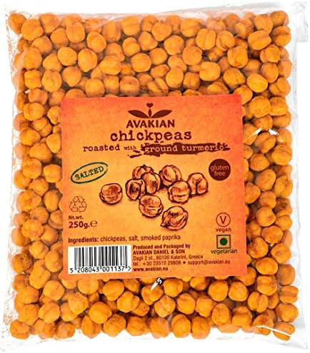 Chickpeas with Tumeric, Roasted and Salted 250gr