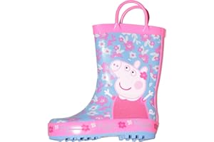 Vanilla Underground Peppa Pig Gummistiefel Flower Girl's Easy-On Griffe Rosa Blau Regen Welly