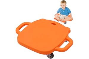 YOSAMY Kids Sitting Scooter Board with Handle,360° Swivel Wheels, Safe & Stable Sensory Scooter for Indoor/Outdoor Play, Improves Balance & Motor Skills, Ages 3+