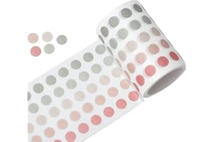 YUBBAEX Morandi 5/16" Dot Washi Tape Round Stickers 1250 Dots Stickers for Bullet Journal Planner Scrapbooking 2 3/8" x 10‘ (Rose Forest)