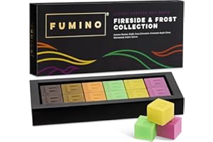 Multipack de Fondants Cires Parfumées Feu et Givre, Artisanales et de Luxe Fumino - 12 Cires Parfumées et 6 Parfums Intenses à Base de Cire d’abeille et d’huile de Noix de Coco