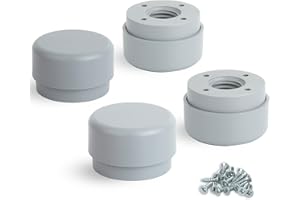 F!XBL Möbelfüße verstellbar Füße für Möbel Ø 55 mm Möbelerhöhung 23-35 mm hoch 4er Set Möbelbeine Rund Grau