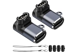 SEMINER Adaptery ładowarki do zegarków (2 sztuki), adapter USB-C typu C żeński na męski, złącze ładowania z wtyczką przeciwpyłową, kompatybilne z Garmin Fenix 7/7S/7X/6/6X/6S i innymi
