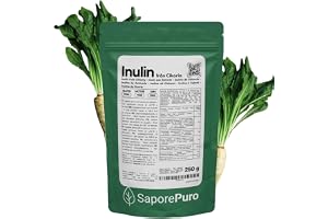 SaporePuro Inulin pulver 250 gr - Kostfiber från cikoriarötter - naturlig prebiotisk - KORT KEDJA