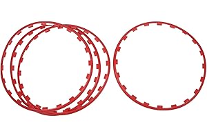 LenTLy Wheel Edges Trim Protector Ring, Sturdy 4Pcs Wheel Rim Protection Strip Ring for 19 Inch Wheels (Red)