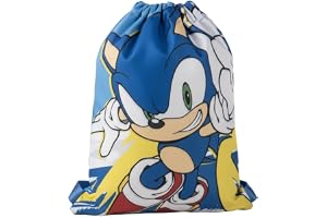 Sonic Skolväska Skolväska Dragsko Barn Officiell Sega | 100 % lätt polyester · Dragsko stängning · Perfekt gymnastik och skolbarn · Officiell Sonic Sega licens