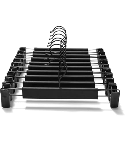 Set 3 Grucce Con Pinze Per Pantaloni | Metalliche Cromate | Antiscivolo | Salvaspazio | 32x35 Cm