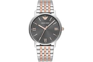 Emporio Armani Watch for Men, Three Hand Movement, 41 mm Silver Stainless Steel Case with a Stainless Steel Strap, AR11121
