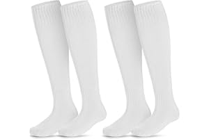 Jeffdad 2 paia di calzini lunghi da calcio, invernali, sportivi, antiscivolo, per calcio, calcio, pallacanestro, corsa, sport, 36-44