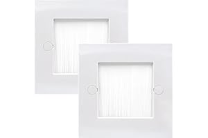 LEENUE Brush Wall Plate,Cable Pass Through Insert for Wires, Single Gang Cable Brush Plate, Brush Wall Socket for HDTV, HDMI, Home Theater Systems, White 2 Pack