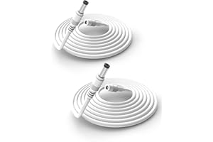 ‎TONTON Tonton Przedłużacz 12 V DC, 3 metry, przyłącze 2,1 mm/5,5 mm, adapter sieciowy CCTV, złącze DC dla mężczyzn na żeńskie, złącze do kamery monitorującej, kamery IP, DVR NVR itd. biały, 3 m (2 sztuki)