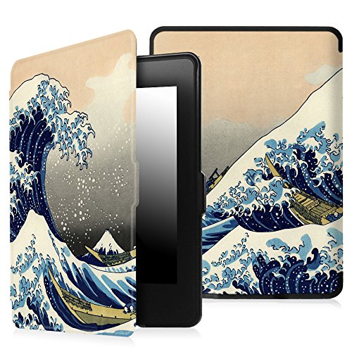 Fintie Kindle Paperwhite Hülle - Die dünnste und leichteste Smartshell Case Schutzhülle Tasche mit auto Sleep / Wake für den neuen Kindle Paperwhite 2016 (mit 300 ppi-Display, 6 Zoll, und integrierter Beleuchtung) und alle Modelle von 2012, 2013, 2014, 2015 - Die Wellen