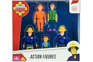 CHARACTER OPTIONS Fireman Sam Action Figures 5-pack, scaled play preschool poseable figures, imaginative play