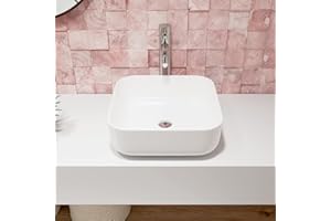 DEER VALLEY DeerValley DV-1V021 Lavabo carré blanc en céramique au-dessus du comptoir pour salle de bain