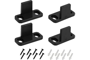 SOPWMAP 4 Piezas Guía de Puerta Corrediza, Guía del Piso para Puerta de Granero con Doble Clip, Guia Puerta Corredera Suelo, Tornillos Incluidos, para Puertas de Madera en Hogares y Almacenes