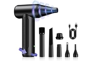 ‎KACNON Druckluftspray Elektrische Staubgebläse - Stufenlose Geschwindigkeit - 110000 U/min - Compressed Air Duster - 6000mah Akku - Tastatur Reinigung - 6 Düse - Typ-C-Aufladung - PC Reinigungsset